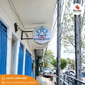 Jasa Pasang Neonbox Bulat Akrilik 2 Sisi Surabaya web