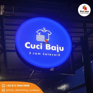Jasa Pemasangan Neonbox Bulat 2 Sisi Surabaya web