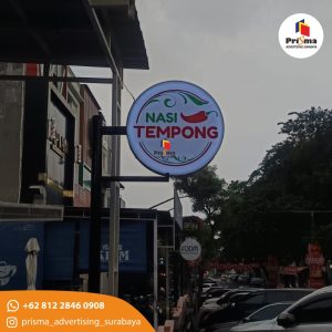 Jasa Pemasangan Neonbox Bulat 2 Sisi Surabaya