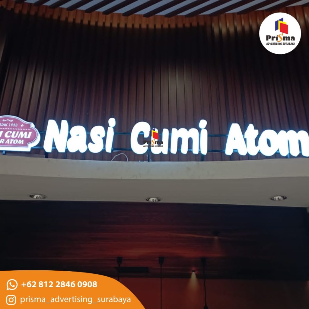 Jasa Pembuatan dan Pemasangan Huruf Timbul Full Akrilik