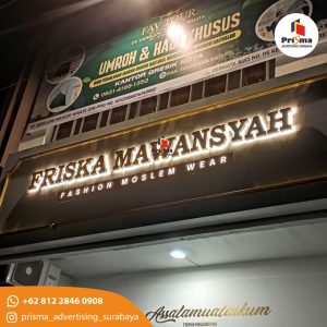 Produksi dan Pemasangan Huruf Timbul SS gold Surabaya Timur
